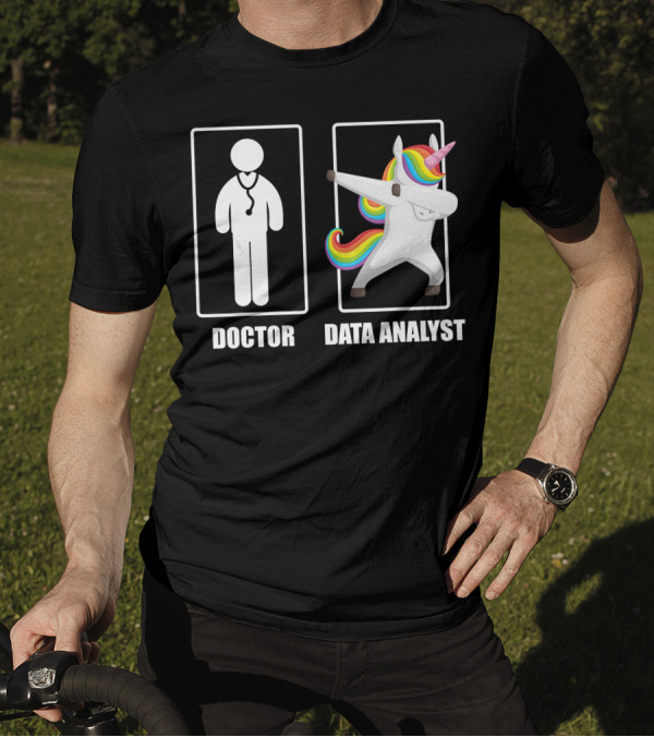Doctor Stethoscope Vs Unicorn Data Analyst Dabbing T-Shirt