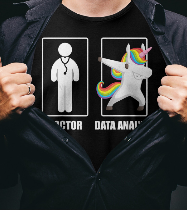 Doctor Stethoscope Vs Unicorn Data Analyst Dabbing T-Shirt