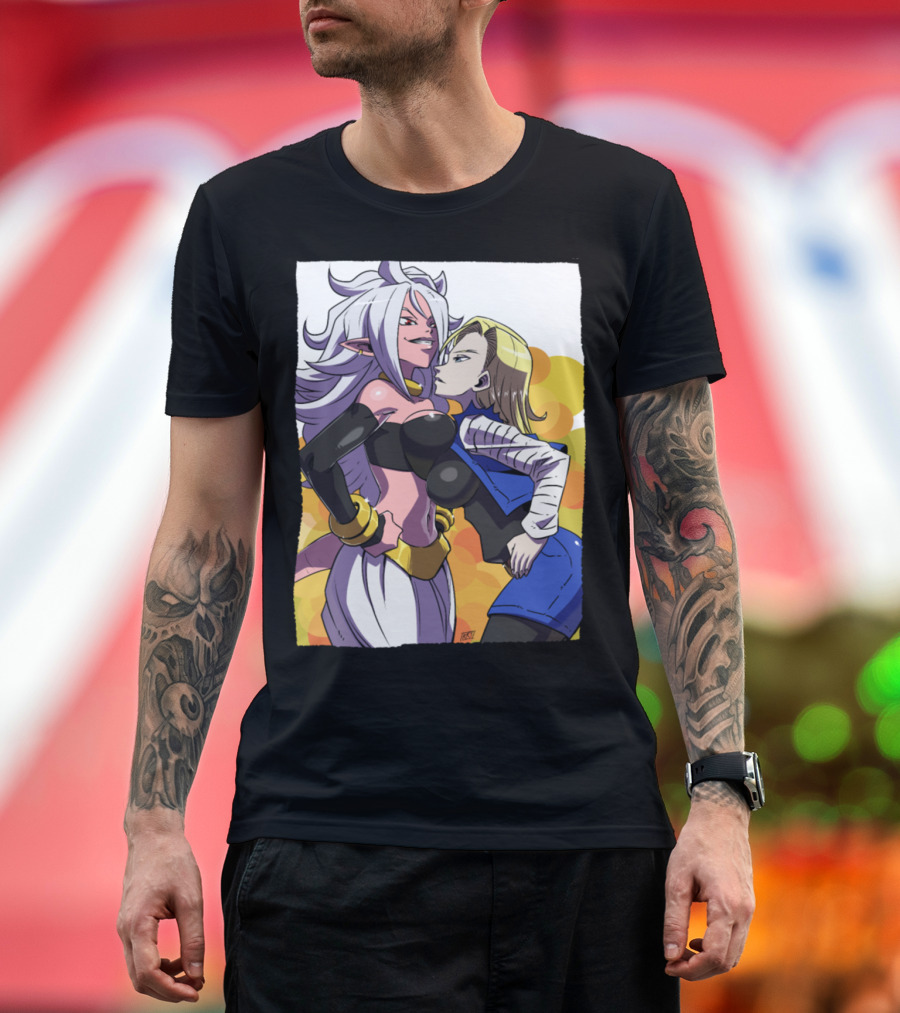 Dragonball Z Super Android 21 vs Android 18 Face-Off T-Shirt