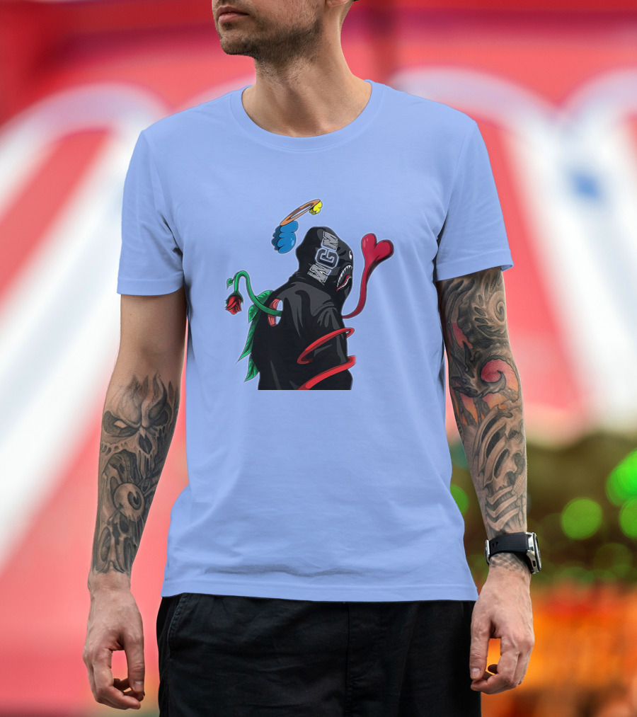 WGM Rose Hypebeast Hoodie with Cartoon Hands and Shark Hood T-Shirt