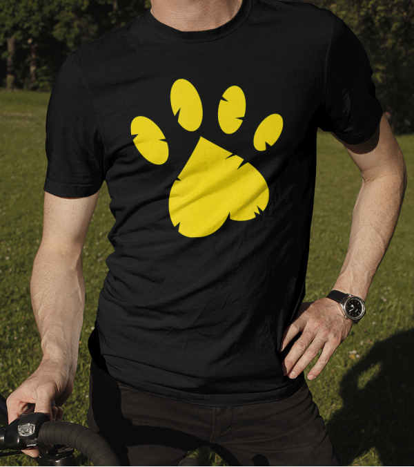 Animal Rescue Red Shirt With Gold Paw Prints T-Shirt