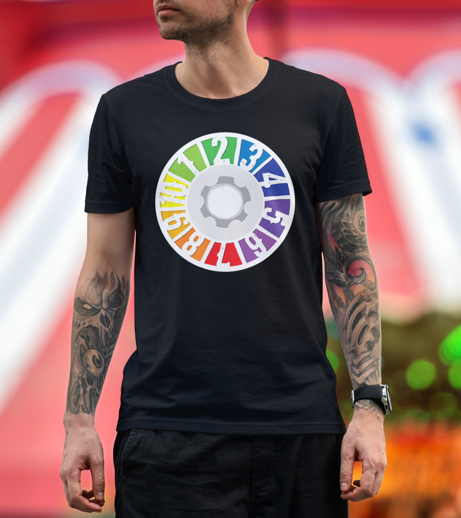 Spinner Wheel Rainbow Numbers 1-10 Board Game T-Shirt