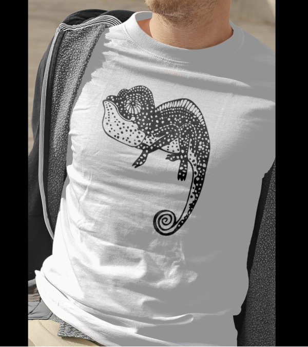 Chameleon Lizard Reptile Iguana Black T-Shirt