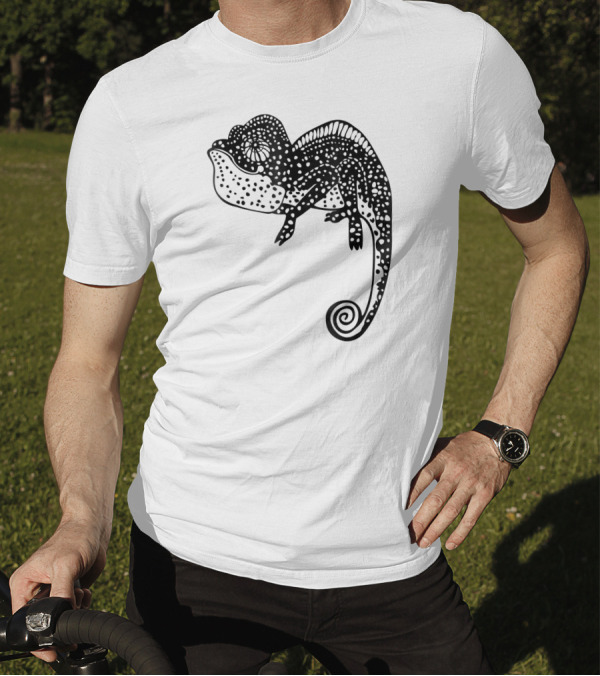 Chameleon Lizard Reptile Iguana Black T-Shirt