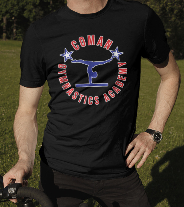 Coman Gymnastics Academy CGA1 Stars Logo Handstand Pose T-Shirt