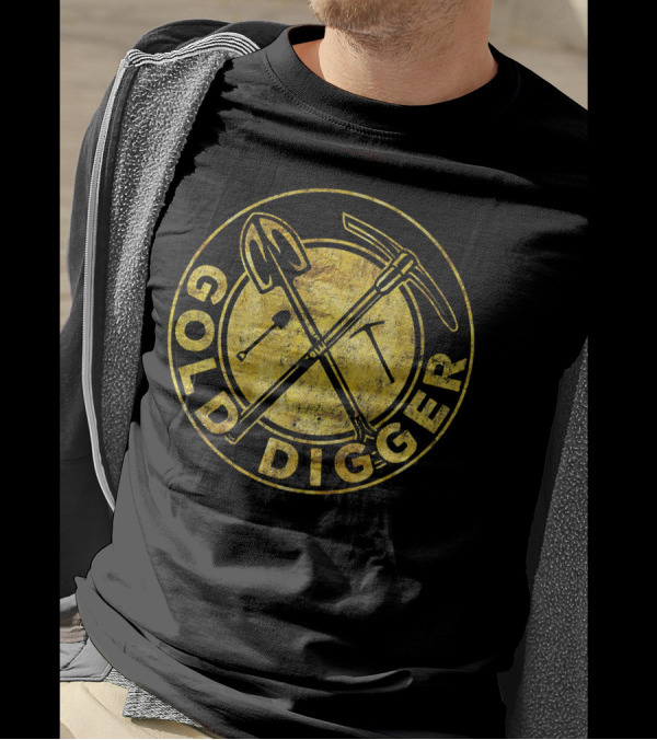Gold Digger Mining Shovel And Pickaxe Circle T-Shirt