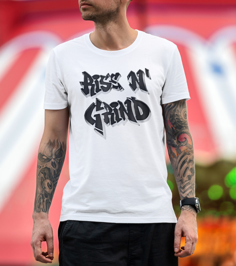 Rise N' Grind Graffiti Muscle Gym Motivation T-Shirt
