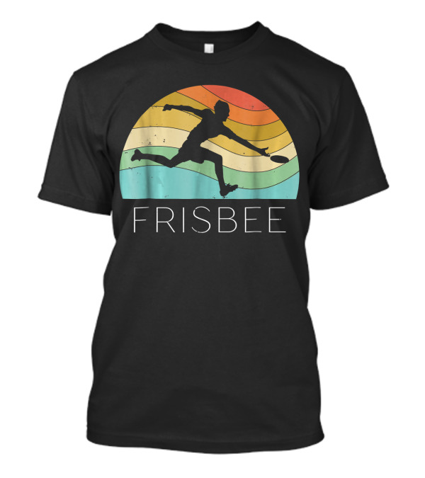 Frisbee Retro Player Silhouette Vintage Colors T-Shirt