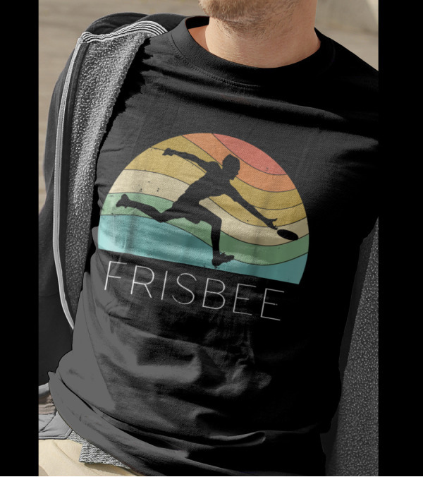 Frisbee Retro Player Silhouette Vintage Colors T-Shirt