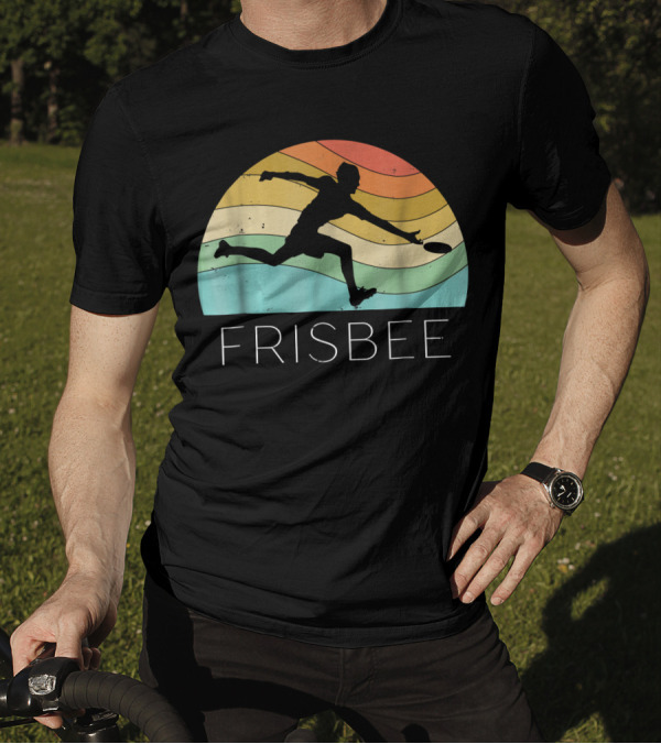 Frisbee Retro Player Silhouette Vintage Colors T-Shirt