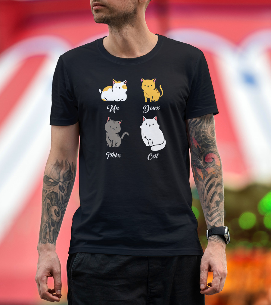 Un Deux Trois Cat Cat Pun Cute Cats T-Shirt