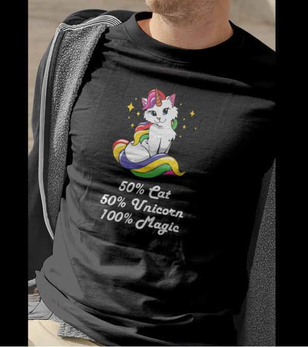 50% Cat 50% Unicorn 100% Magic Caticorn Unic T-Shirt