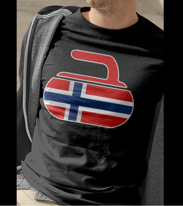 Vintage Norwegian Curling Stone Norway Flag T-Shirt