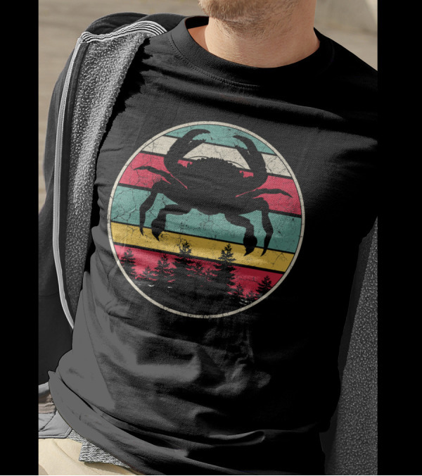 70's 80's Vintage Retro Crabber Stripes Forest T-Shirt