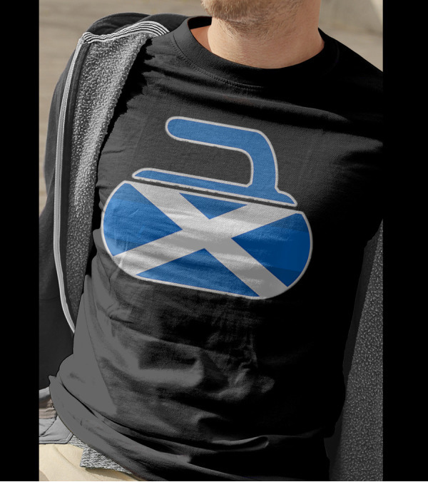 Vintage Scottish Flag Curling Stone Scotland T-Shirt