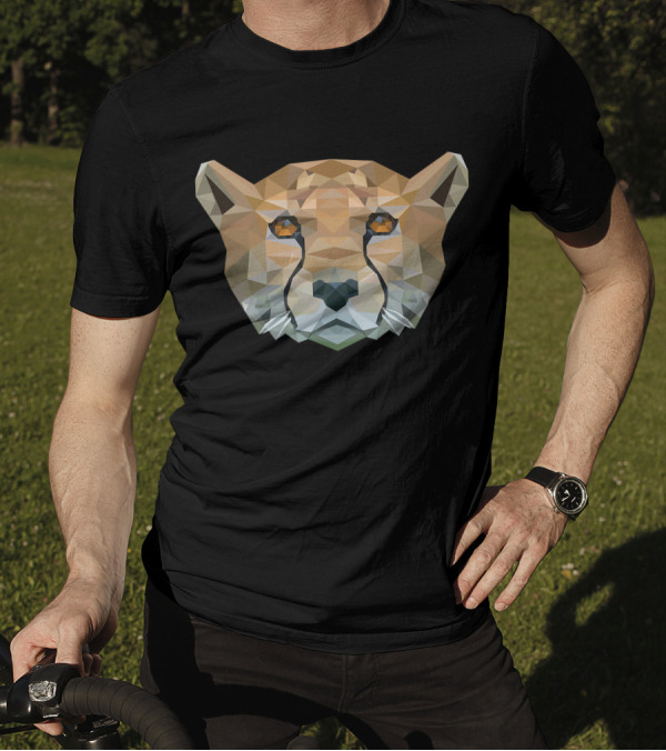 Wild Cheetah Polygon Safari Wildlife T-Shirt