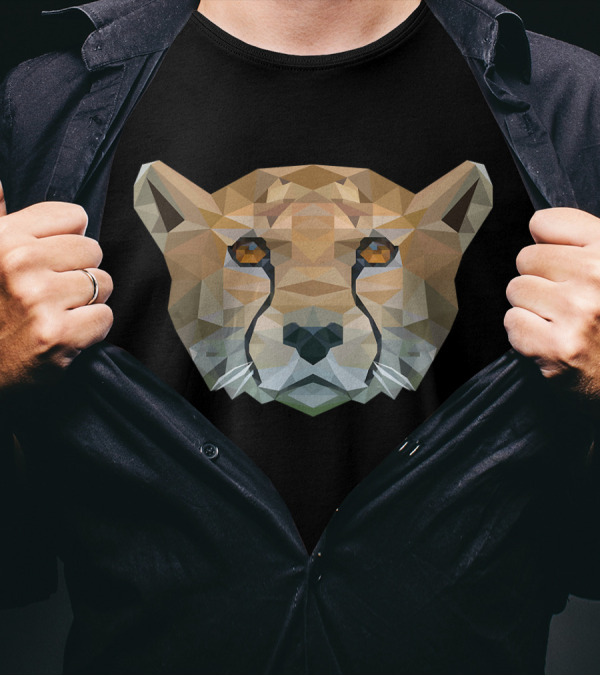 Wild Cheetah Polygon Safari Wildlife T-Shirt