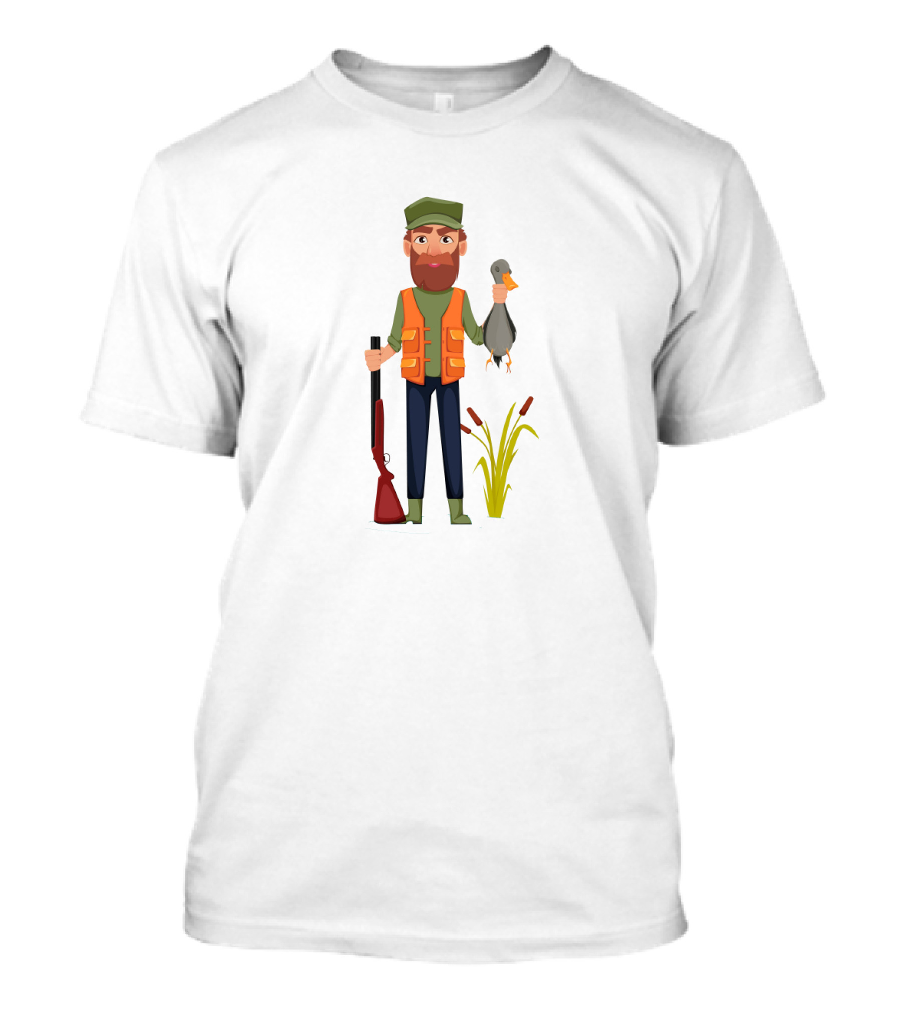 Hunter With Rifle And Duck In Hand T-Shirt