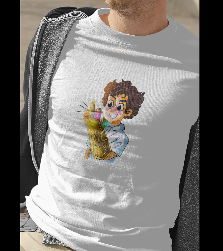 Jack Dylan Grazer Cartoon Character Wearing Infinity Gauntlet T-Shirt