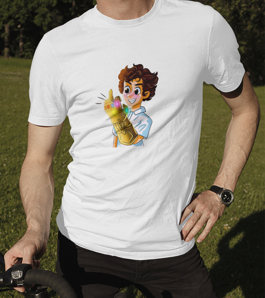Jack Dylan Grazer Cartoon Character Wearing Infinity Gauntlet T-Shirt