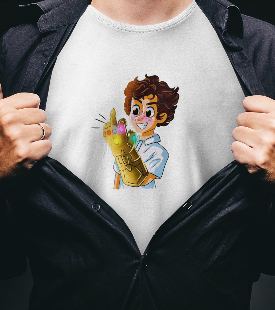 Jack Dylan Grazer Cartoon Character Wearing Infinity Gauntlet T-Shirt