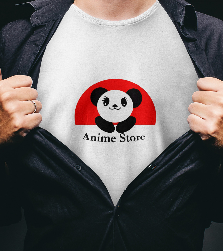 Anime Store Panda Logo Japan Sun Circle T-Shirt