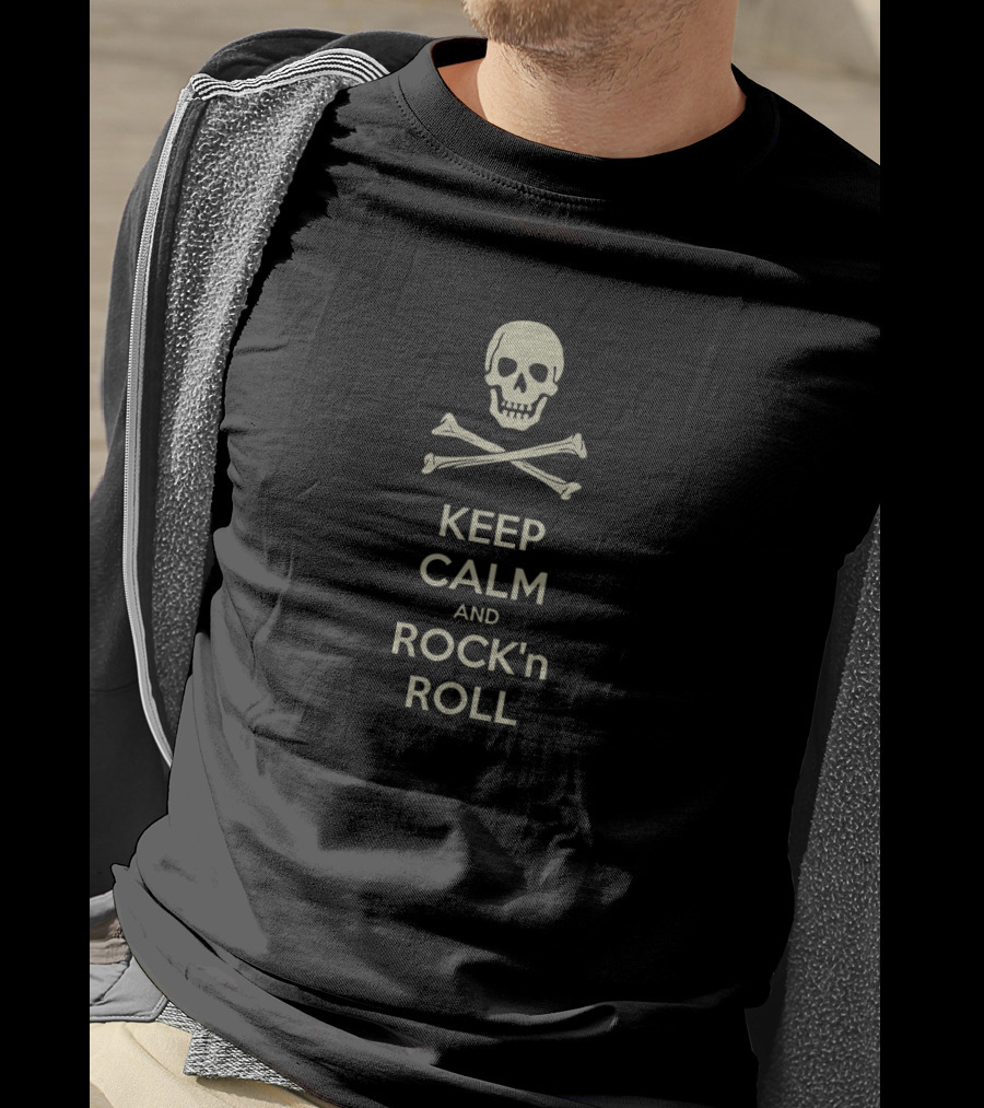 Sturgill Simpson Keep Calm And Rock 'n Roll Skull Crossbones T-Shirt