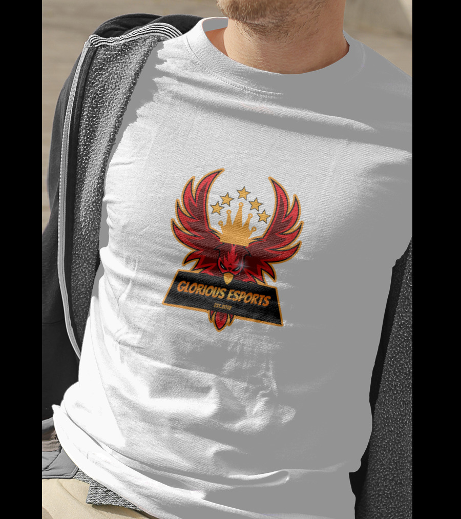 Glorious Esports Est.2012 Crowned Red Phoenix With Stars T-Shirt