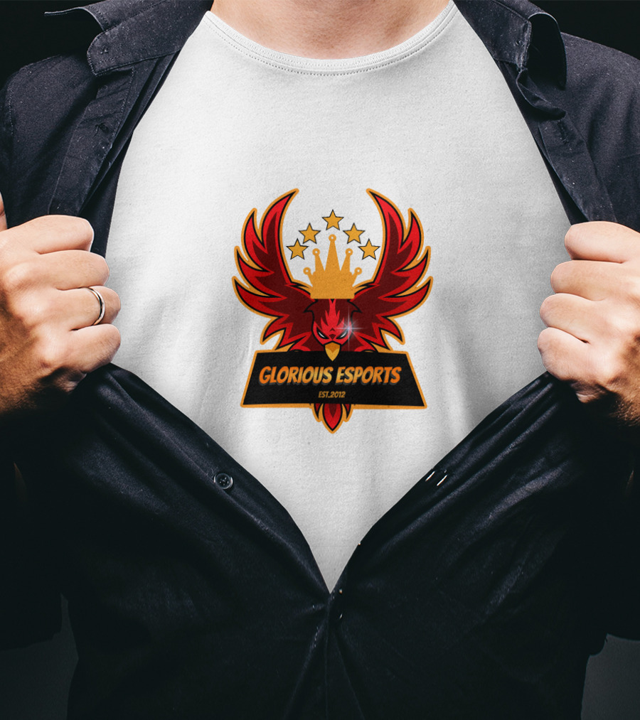 Glorious Esports Est.2012 Crowned Red Phoenix With Stars T-Shirt
