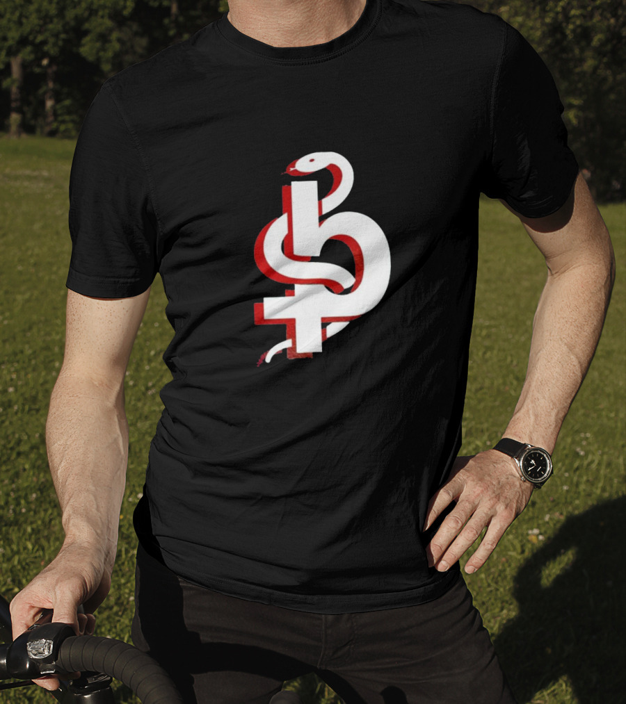 Blackbear Snake Symbol Icon With Red And White T-Shirt
