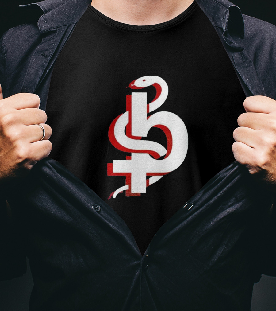 Blackbear Snake Symbol Icon With Red And White T-Shirt