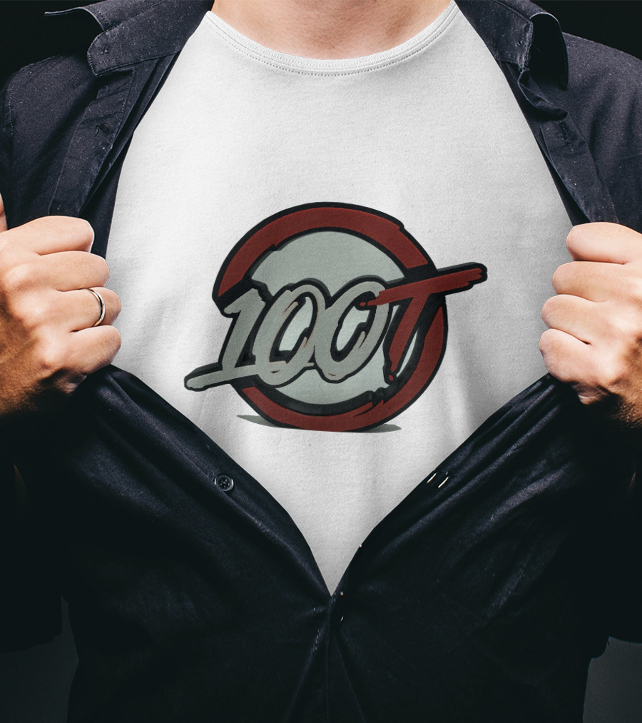 100 Thieves Logo Red And White Circle Emblem T-Shirt