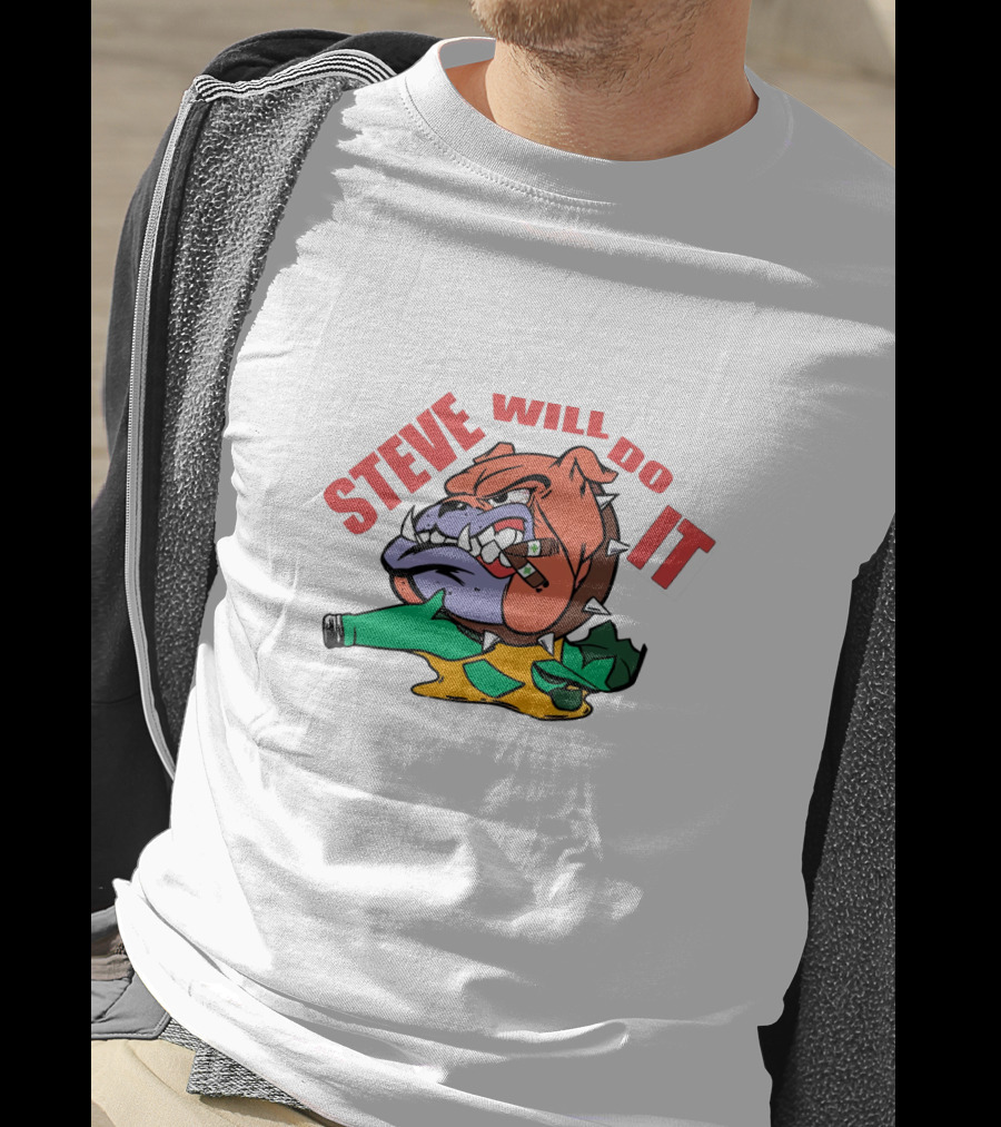 STEVE WILL DO IT Angry Alligator With Broken Bottle T-Shirt