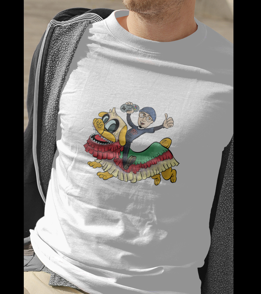 Northernlion Gamer On Lion Dance Ride With Game Controller T-Shirt