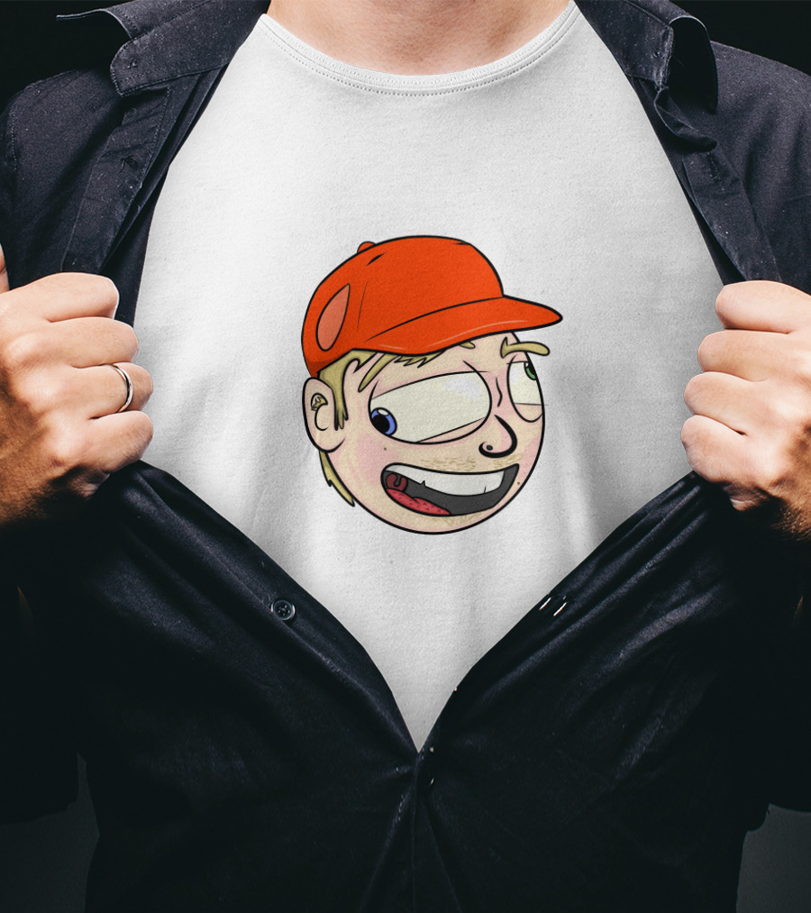 Gus Johnson Cartoon Style Red Cap Face T-Shirt