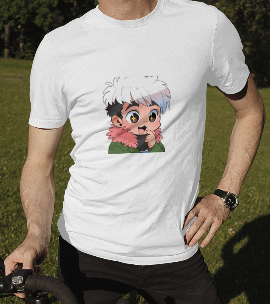 Derkslurp Anime Style Character With Star Eyes And Fluffy Hair T-Shirt