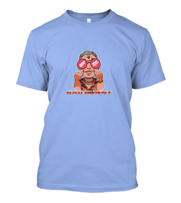 YHLQMDLG Bad Bunny Cartoon With Third Eye And Sunglasses T-Shirt