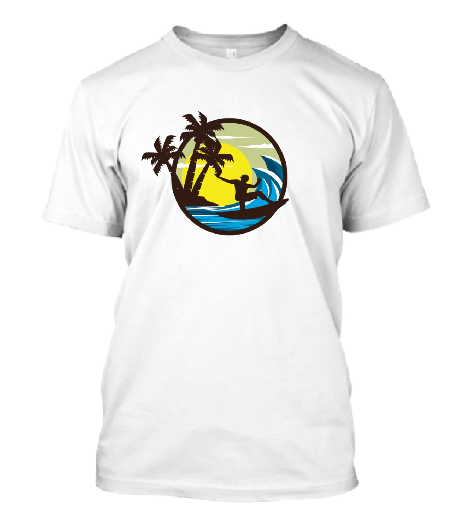 Surfing Sport Tropical Sunset Wave Palms Rider T-Shirt