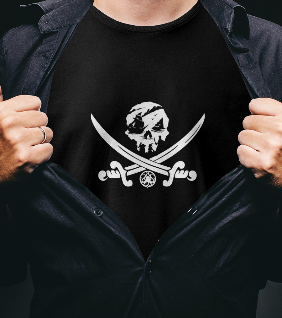 Sea Of Thieves Pirate Skull And Crossed Swords Emblem T-Shirt