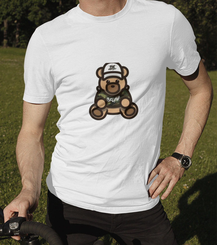 Ozuna Teddy Bear Wearing Camo Outfit And Trippy Gang Cap T-Shirt