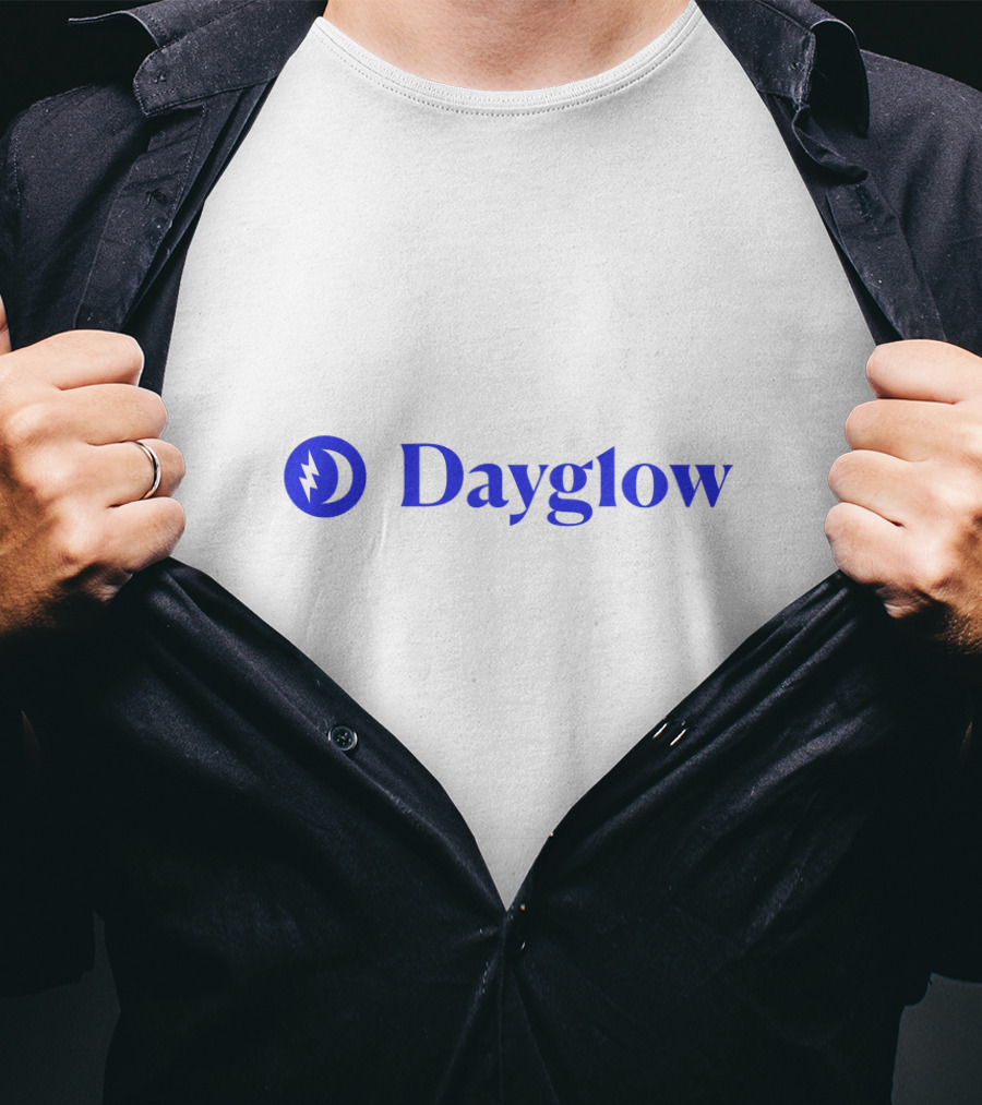 Dayglow Electric Blue Lightning Bolt Circle T-Shirt