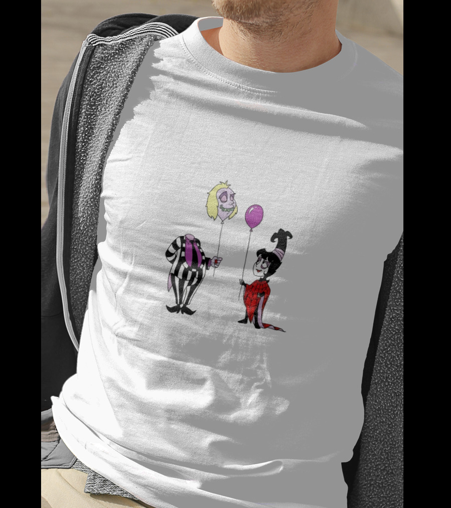 Beetlejuice Cartoon Duo With Balloons T-Shirt
