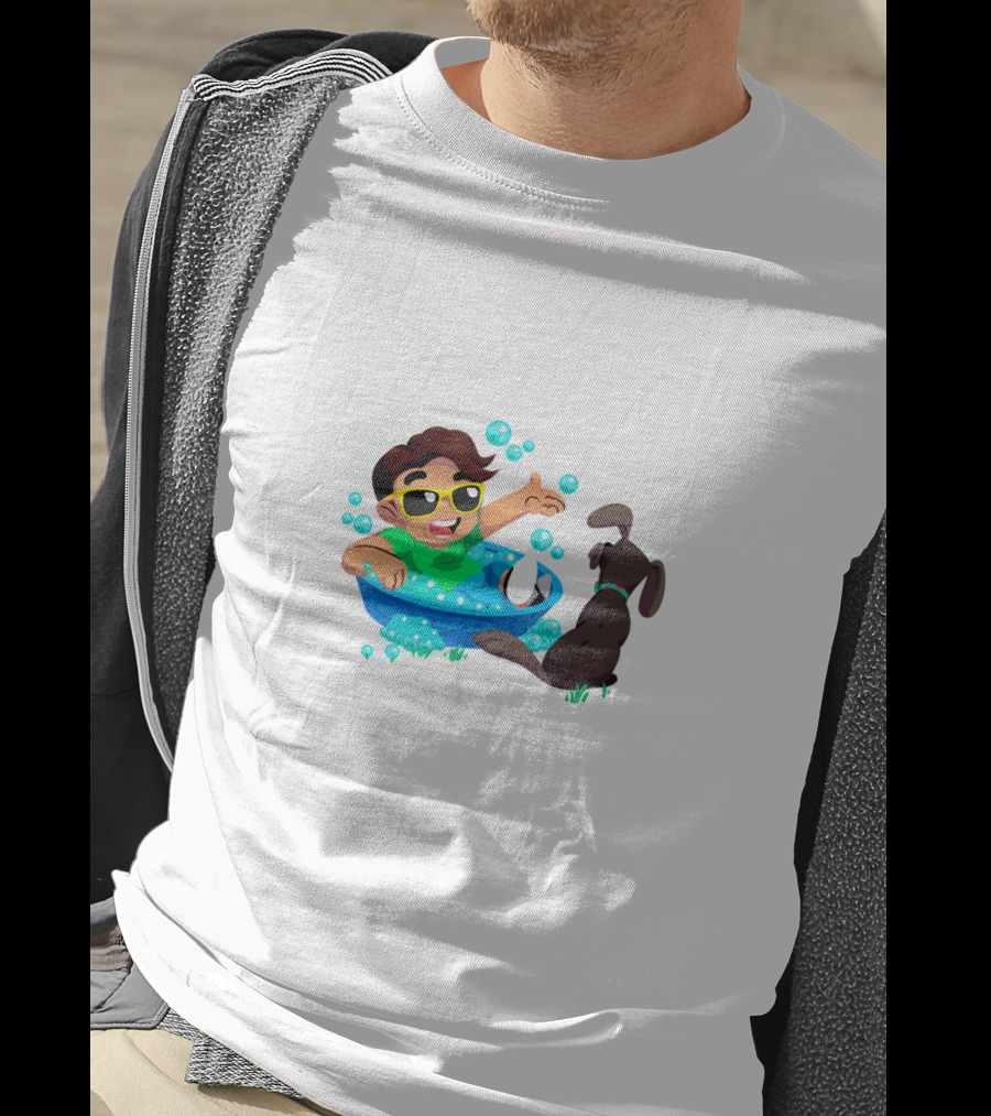 Guava Juice Fun Pool Adventure With Dog And Bubbles T-Shirt