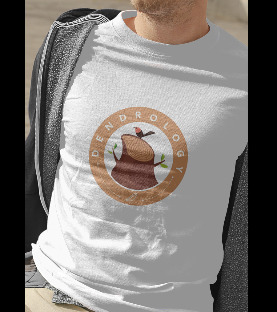 Dendrology Tree Stump With Bird Circle T-Shirt
