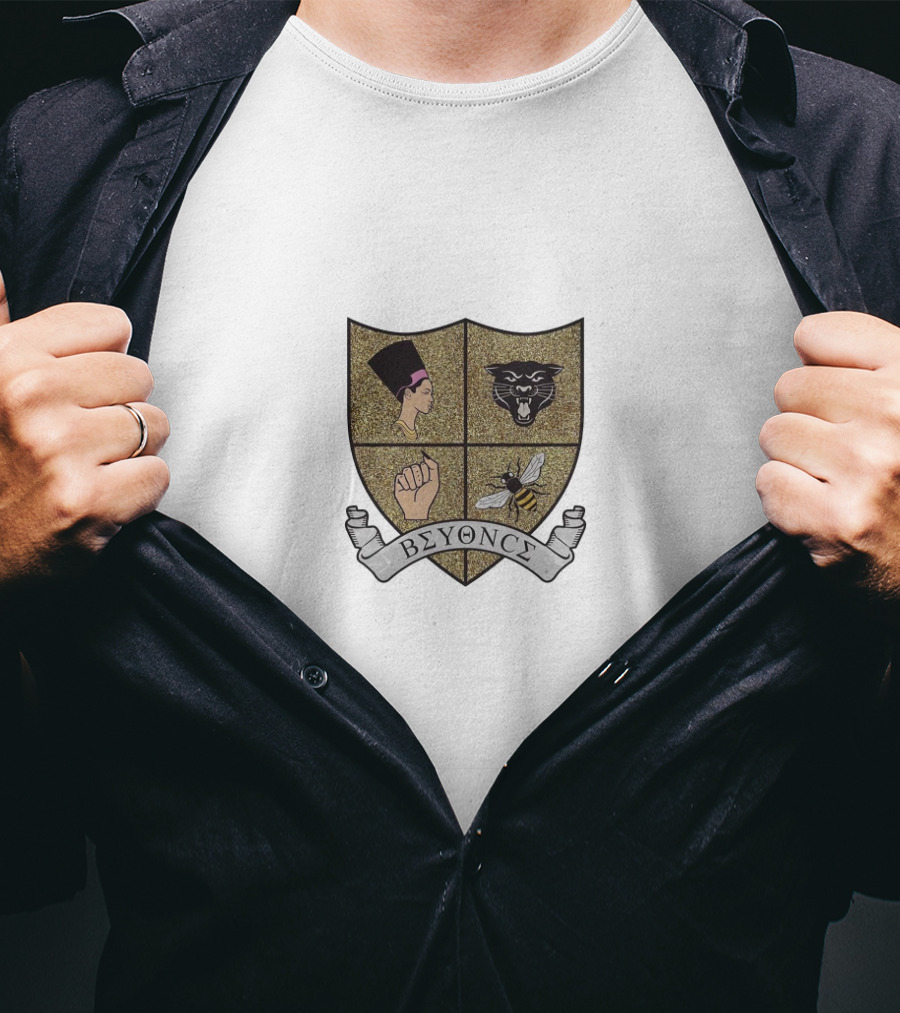 Beyonce Crest Woman Fist Panther Bee Iconic Symbols T-Shirt