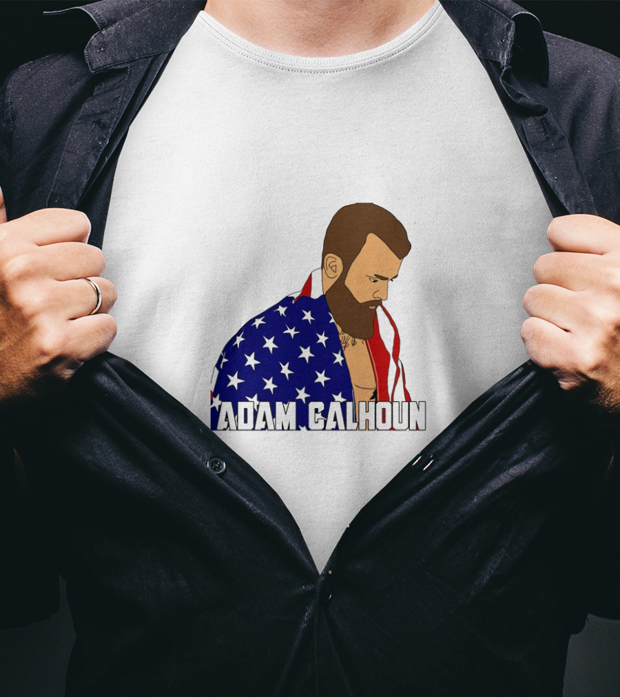 ADAM CALHOUN American Pride Flag Cloak T-Shirt