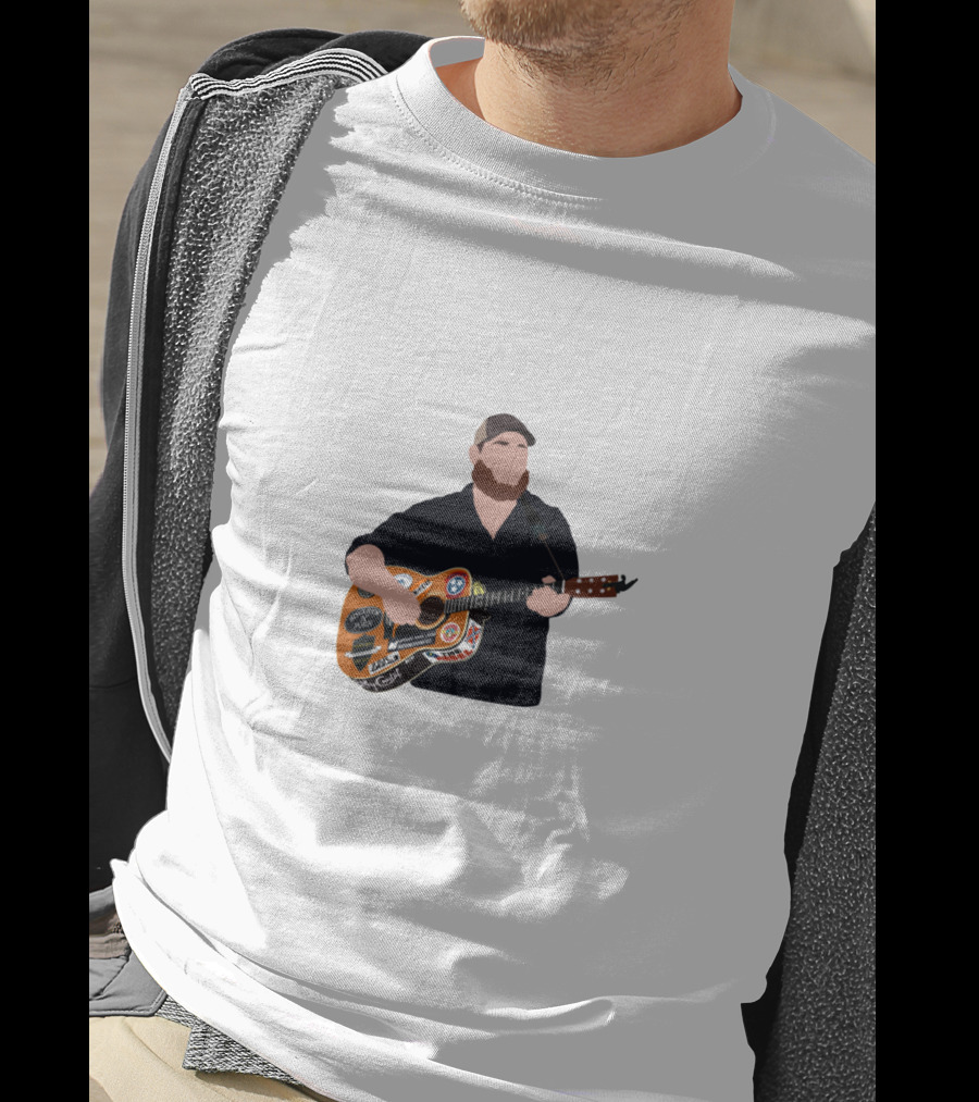 Luke Combs Playing Guitar With Stickers T-Shirt
