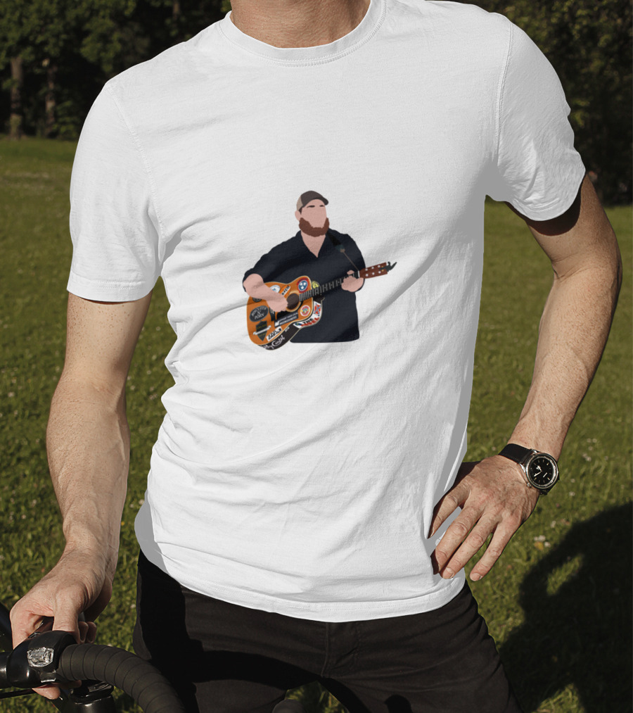 Luke Combs Playing Guitar With Stickers T-Shirt