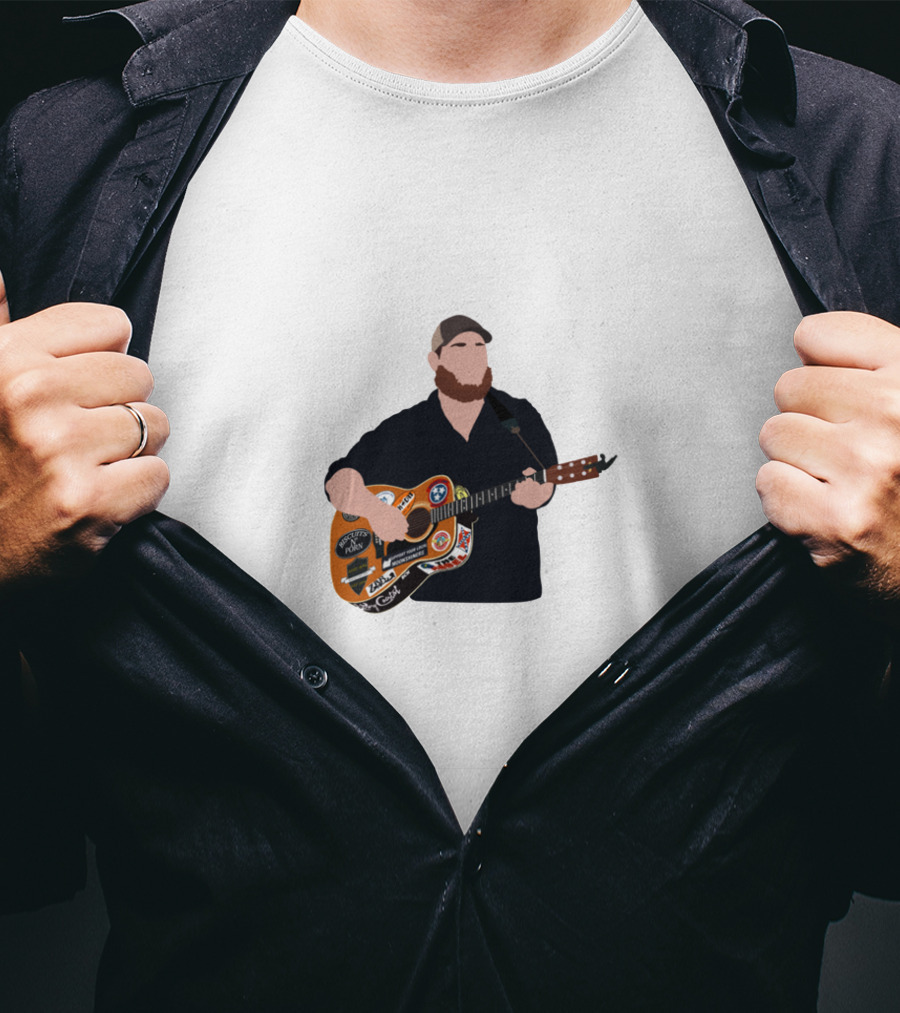 Luke Combs Playing Guitar With Stickers T-Shirt
