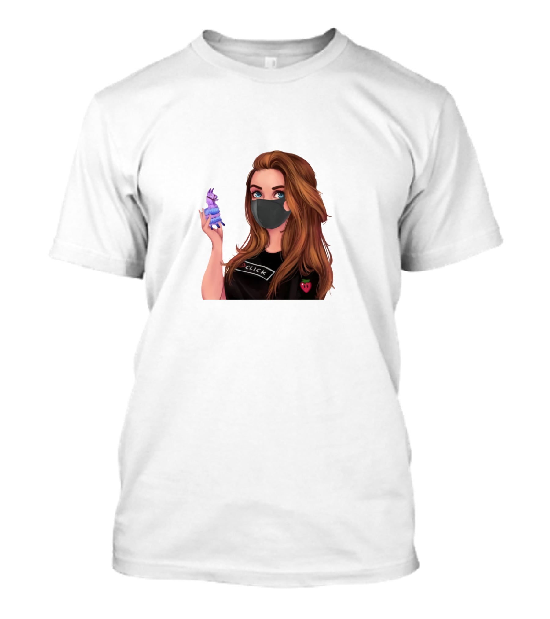 Loserfruit Click Llama Gaming Character With Mask T-Shirt